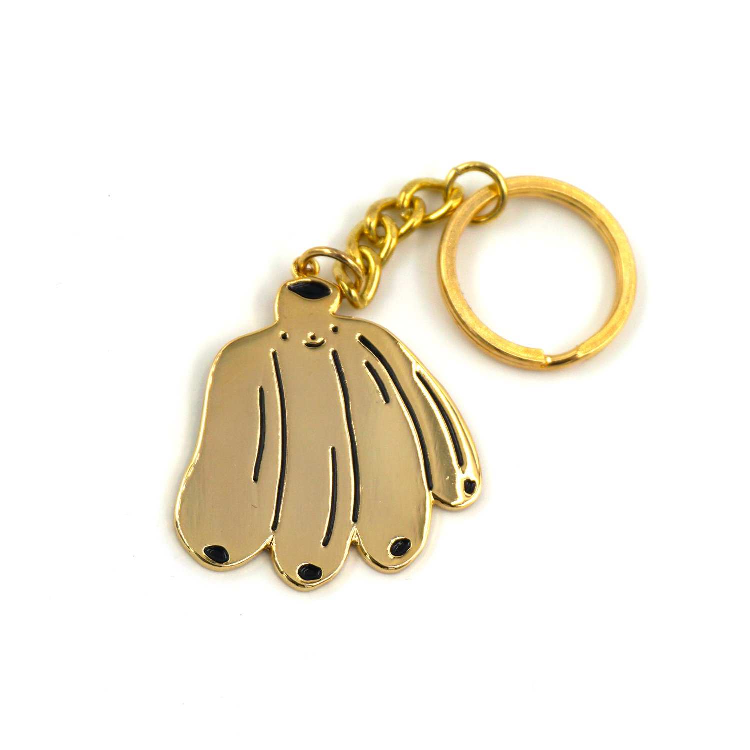 Gold keychain with bananas