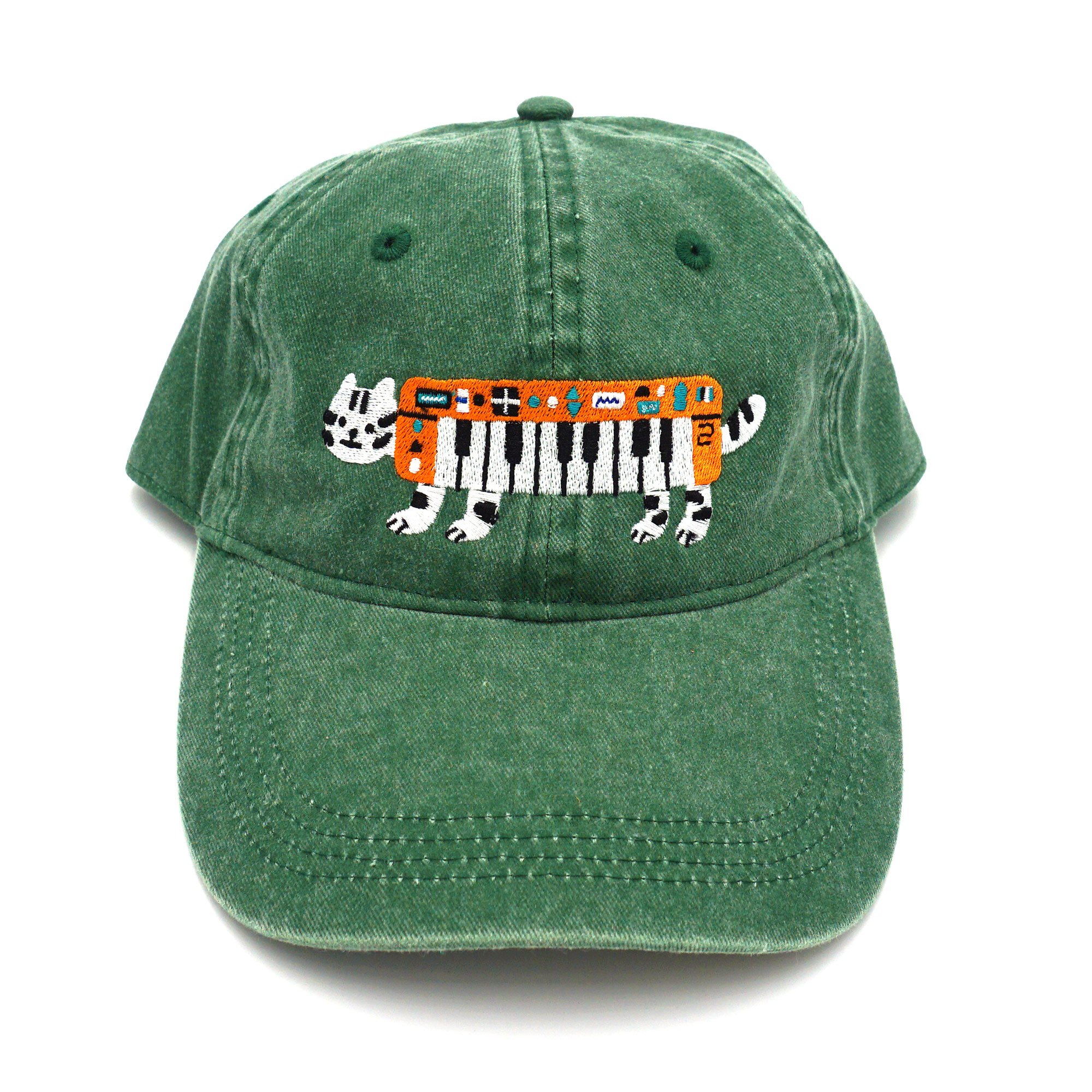 Keyboard tiger green baseball cap